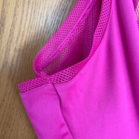 Fabletics Maxi Dress Racerback Mesh Size Small Blue Pink - Picture 13 of 15